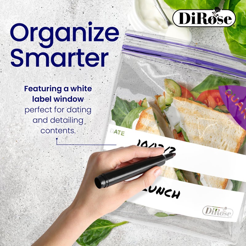 DiRose Quart Bags Pack of 500 â€“ 1 Quart Reclosable Food Storage Bags â€“ Practical and Durable Design â€“ Food Safe Non-BPA Material â€“ Easy Double Zip Closure â€“ Ideal for Food, Snacks, Organizing - Image 5